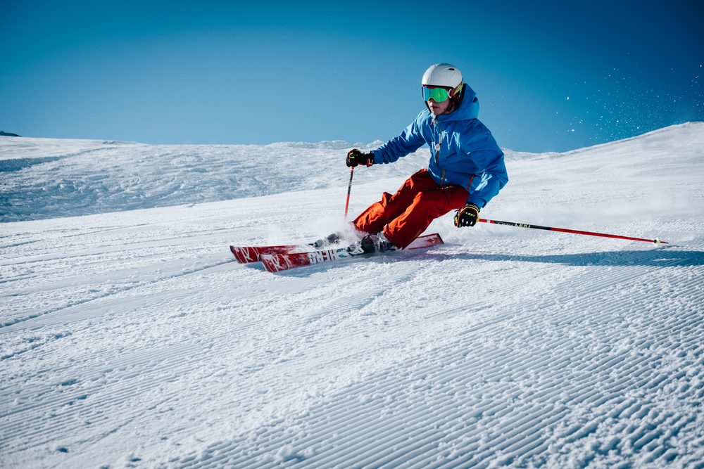 skiing action shot