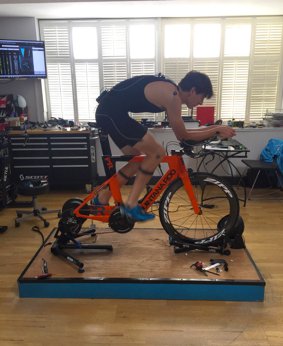 A photograph from the bike fit process