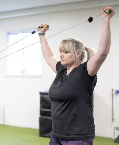 A client doing an exercise in the Momentum gym